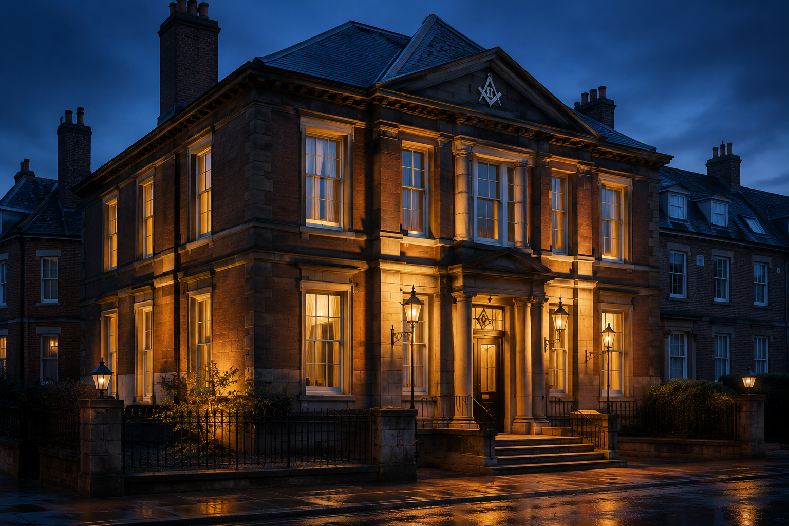 Westholme Lodge building at twilight